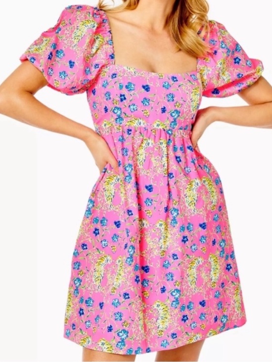 Lilly Pulitzer Dresses & Skirts - Lilly Pulitzer Kay Babydoll Dress in Prosecco Pink Tigress Garden